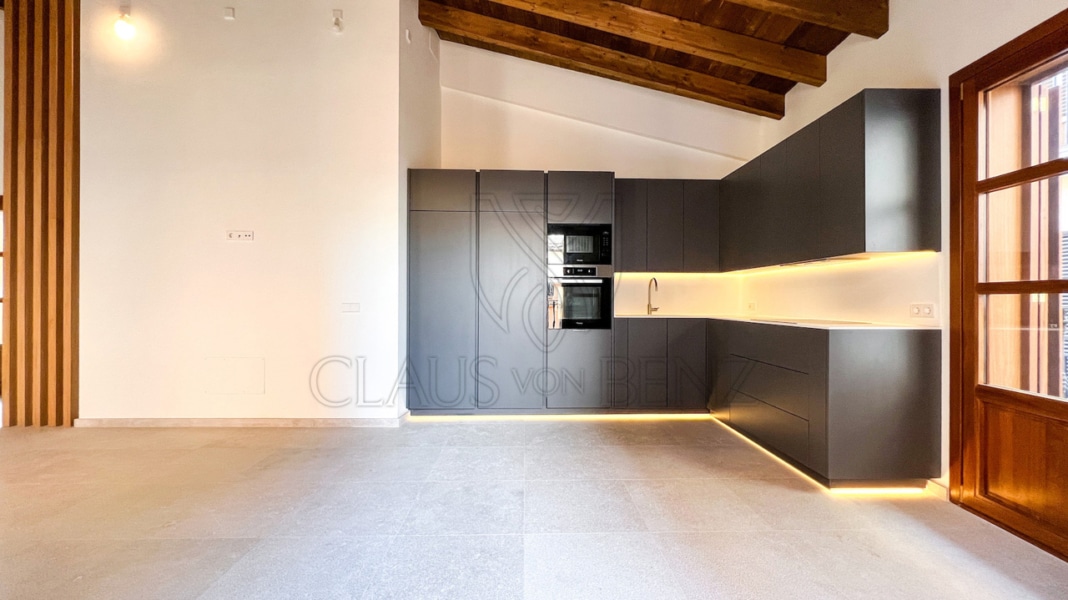 cocina living 1 2 Inmobiliaria Mallorca - Inmuebles de lujo, fincas y pisos de lujo en venta en Mallorca - Claus von Benz Inmobiliaria Mallorca