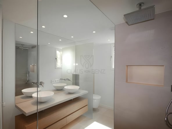 luxury penthouse sea view bathroom with glass shower