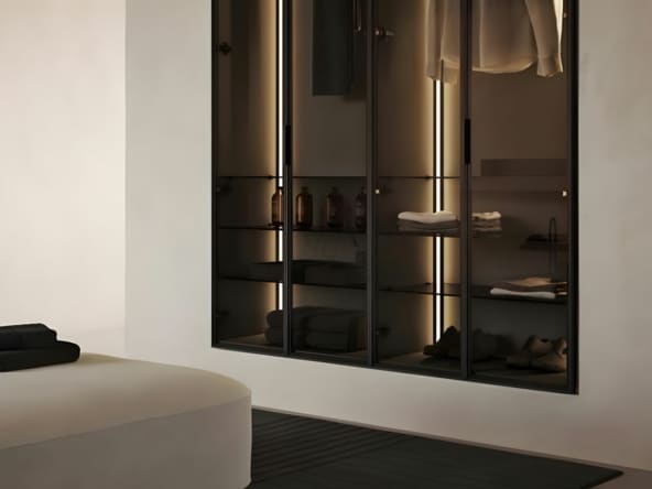 luxury penthouse sea view closet illuminated