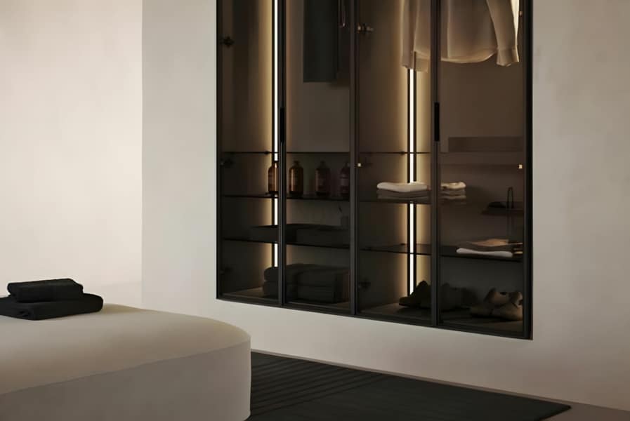 luxury penthouse sea view closet illuminated