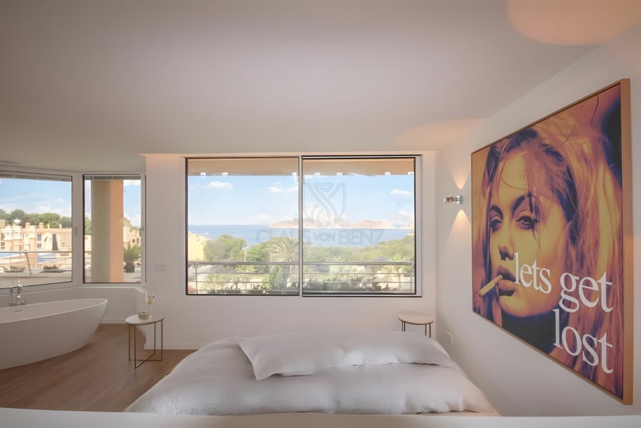 luxury penthouse sea view bedroom