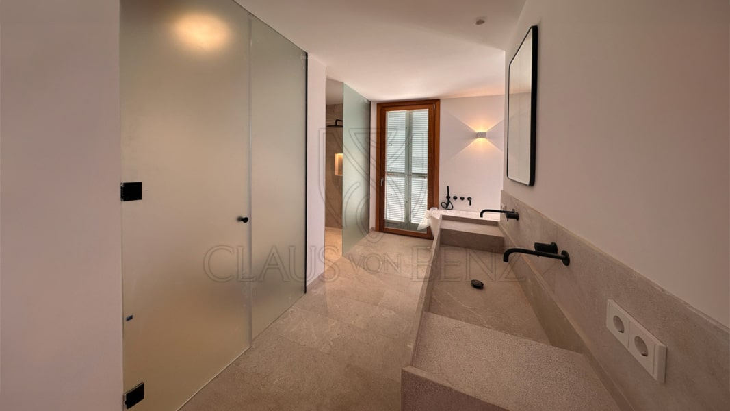 santanyi new build terraced house with private pool and garage bathroom with glass shower