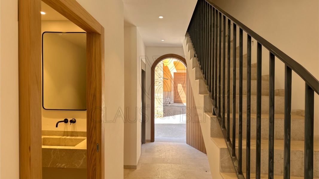 santanyi new build terraced house with private pool and garage hallway