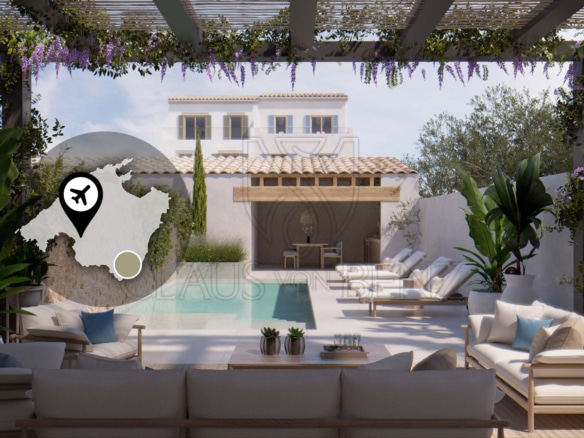 santanyi new build terraced house with private pool and garage garden view