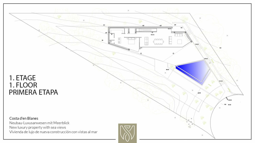 costa den blanes neubau luxusanwesen mit meerblick plan erstes geschoss