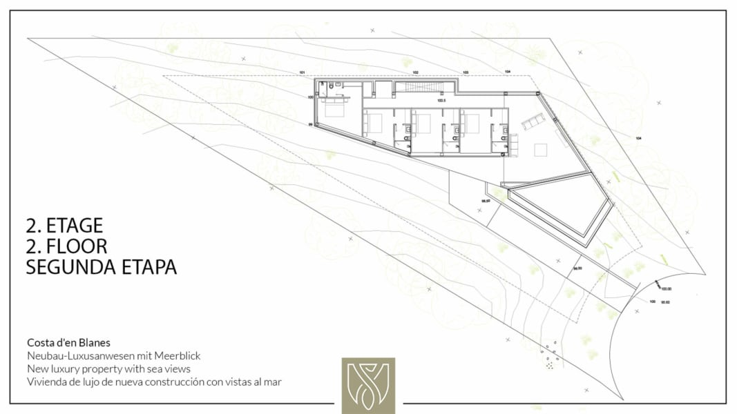 costa den blanes neubau luxusanwesen mit meerblick plan zweites geschoss