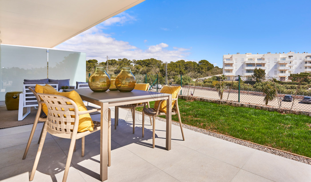 cala dor luxury apartment terrace with garden view