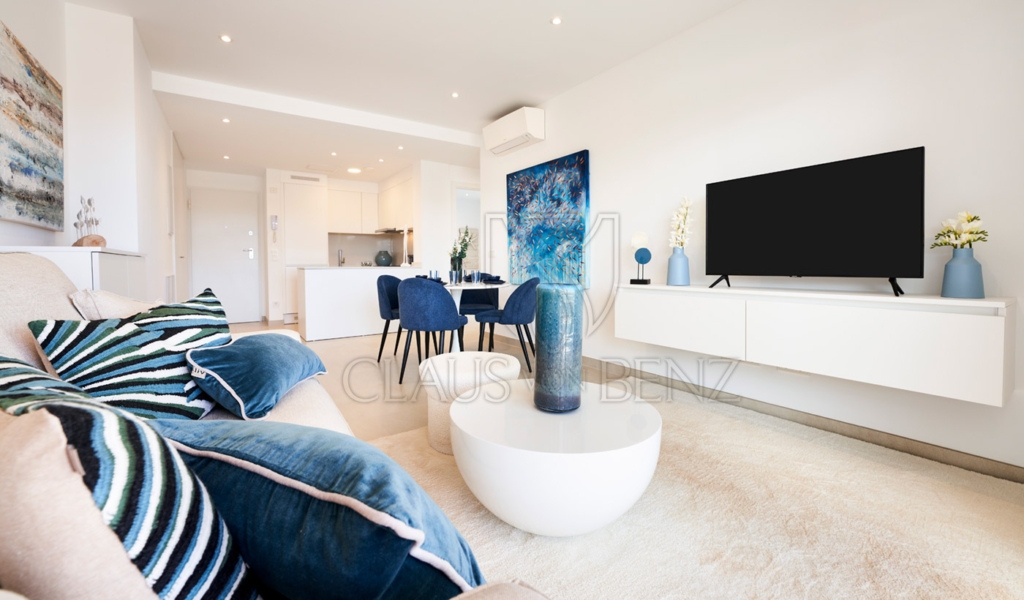 cala dor luxusapartment wohnzimmer mit tv