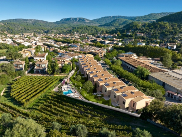esporles new construction project mallorcan terraced villas drone image min