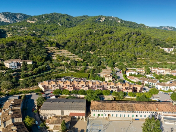 esporles new construction project mallorcan terraced villas drone image front min