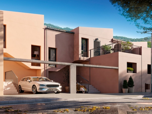 esporles new construction project mallorcan terraced villas front view2 min