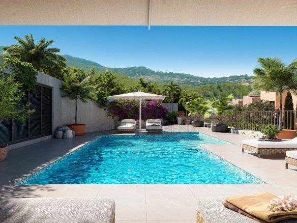 esporles new build project mallorcan terraced villas pool terrace min