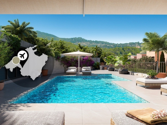 esporles new build project mallorcan terraced villas pool terrace map min