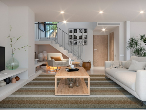 esporles new build project mallorcan terraced villas living room hallway min