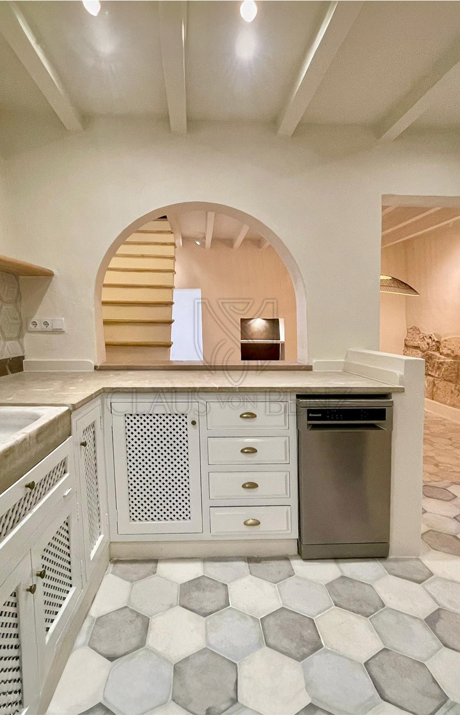 mancor de la vall beautiful renovated mallorcan village house kitchen block