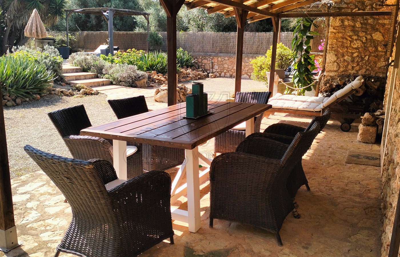 porreres rural property with vacation rental license terrace sitting area