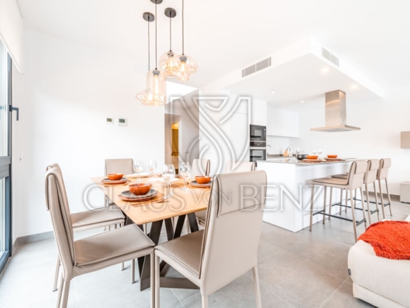 cala ratjada exclusive townhouse villa in modern residential complex dining room kitchen