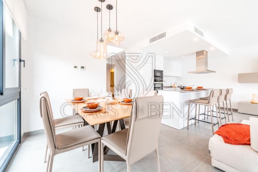 cala ratjada exclusive townhouse villa in modern residential complex dining room kitchen