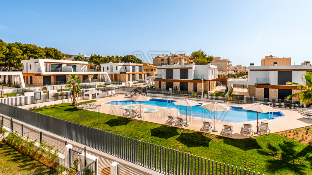 cala ratjada exclusive townhouse villa in modern residential complex garden with pool