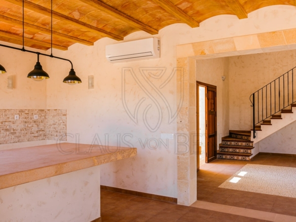 campos new construction country finca entrance kitchen